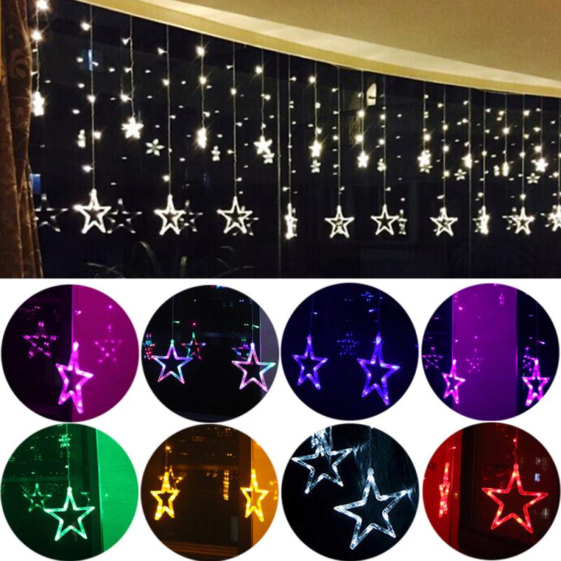 KCASA 2.5M 110-220V LED Star String Lights LED Fairy Light for Festival Christmas Curtain Decoration
