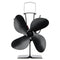 4 Blades Heat Powered Stove Fireplace Fan W/ Thermometer for Wood Log Burning Burner Stove