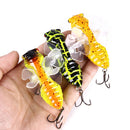 HENGJIA 1PCS Cicada-shaped Fishing Lure Rotating Tail Popper Topwater Swim Crankbait Artificial Hard Bait