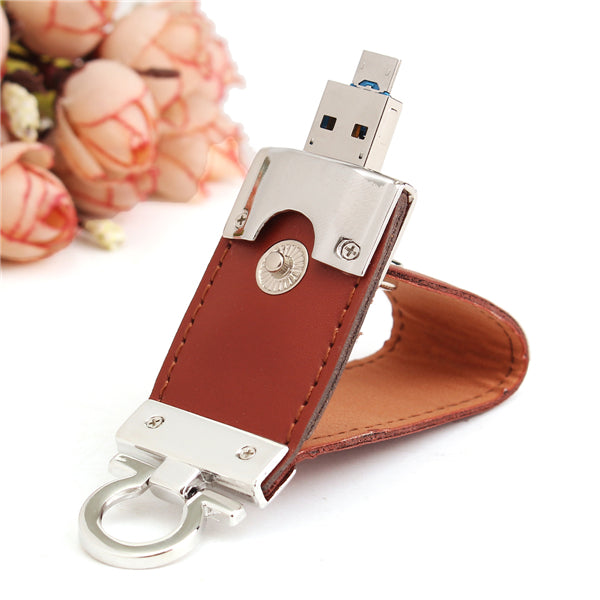 8/16/32GB Portable Leather Mirco USB2.0 OTG Flash Drive U Disk