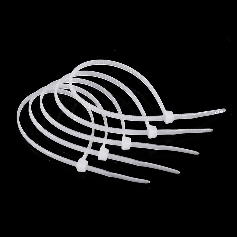 Suleve ZT13 Nylon 500Pcs 3/4mm 10/12/15/20cm White Nylon Self-locking Cable Tie Zip Ties Strong Tensile Strength
