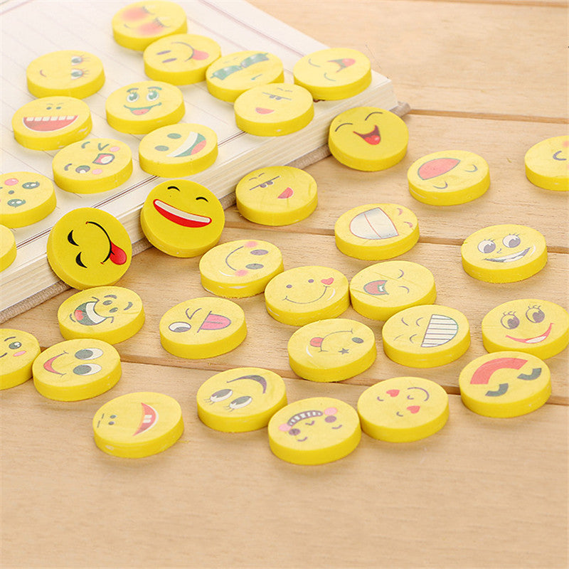 4Pcs Mini Cute Cartoon Kawaii Rubber Different Face Expression Eraser For Kids Gift School Supplies Korean Papelaria