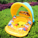 Baby Kids Float Seat Inflatable Boat Swimming Ring Fun Swimming Pool with Sunshade