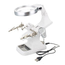 DANIU Multifunctional Welding LED Magnifier Helping Hand Soldering Iron Stand Magnifying Lens Clamp Tool