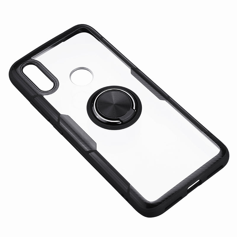 Bakeey Transparent Ring Holder Magnetic Car PC & Carbon Fiber Protective Case For Xiaomi Redmi 7