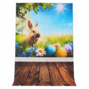 3x5FT Vinly Rabbit Flower Glass Spring Photography Backdrop Background Studio Prop