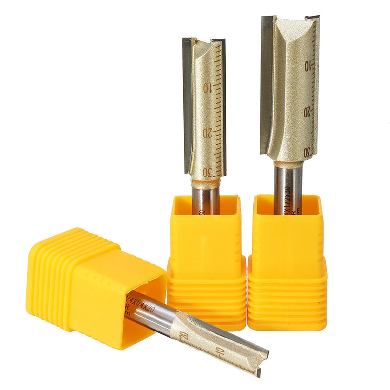 1/4 Inch Shank Double Flute Straight Router Bit Cutter CNC Carbide Wood Cutting Tool