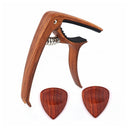 Metal Guitar Capo with Pin Puller/2pcs Wooden Picks for Acoustic Folk Classic Guitar Ukulele