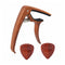 Metal Guitar Capo with Pin Puller/2pcs Wooden Picks for Acoustic Folk Classic Guitar Ukulele