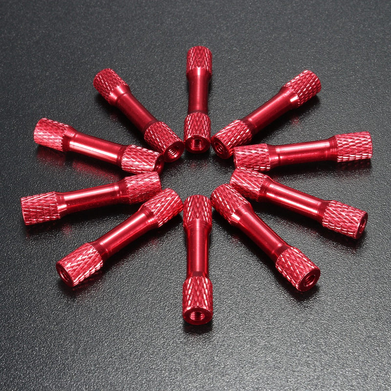 Suleve M3AR3 10Pcs M3 35mm Knurled Standoff Aluminum Alloy Multicolor