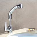 Pull Out Bathroom Faucet Basin Sink Mixer Faucet Hot and Cold 360 Degree Rotating Retractable Water Mixer Tap Deck Mount