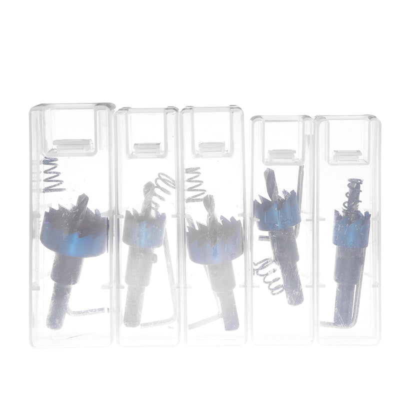 5pcs 16-30mm HSS Blue Nano Coating Tooth Hole Saw Cutter Drill Bit Set for Metal Sheet
