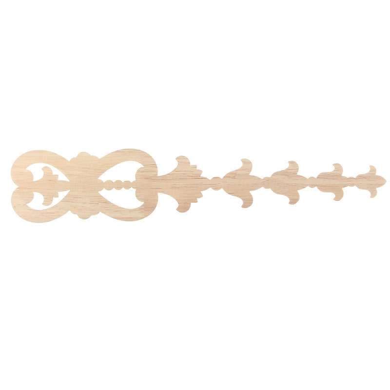 Wood Carved Applique Frame Onlay Furniture Decoration Unpainted 360x70x8mm