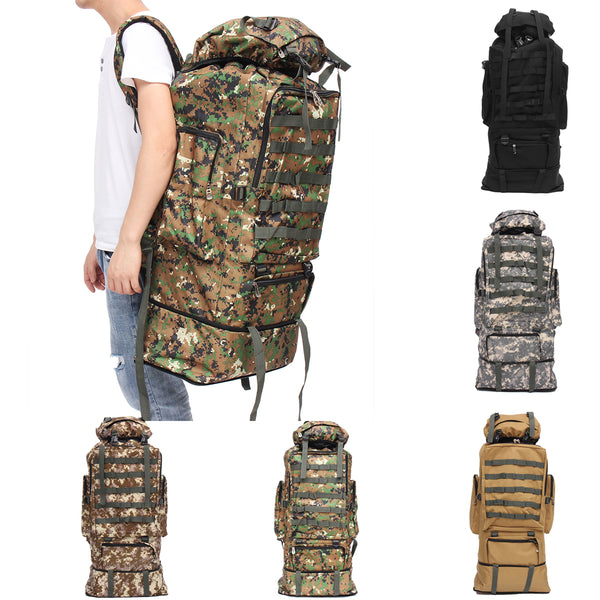 100L Oxford Waterproof Backpack Mountaineering Bag Camouflage Outdoor Travel Bag