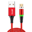 OLAF 3A Micro USB Type-C 360 Magnetic Nylon Weave Fast Charging Data Cable For Xiaomi Mi9 HUAWEI Mate 20 Pro P20 S10 S10+
