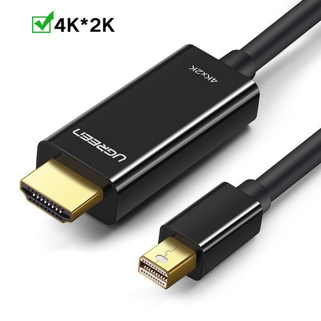 Ugreen Mini DP to HDMI Cable 4K Thunderbolt 2 HDMI Converter Video Cable For MacBook Air 13 Chromebook