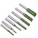 Drillpro 7pcs 6mm Shank Single Double Flute Straight Bit Milling Cutter Wood Tungsten Carbide Router Bit