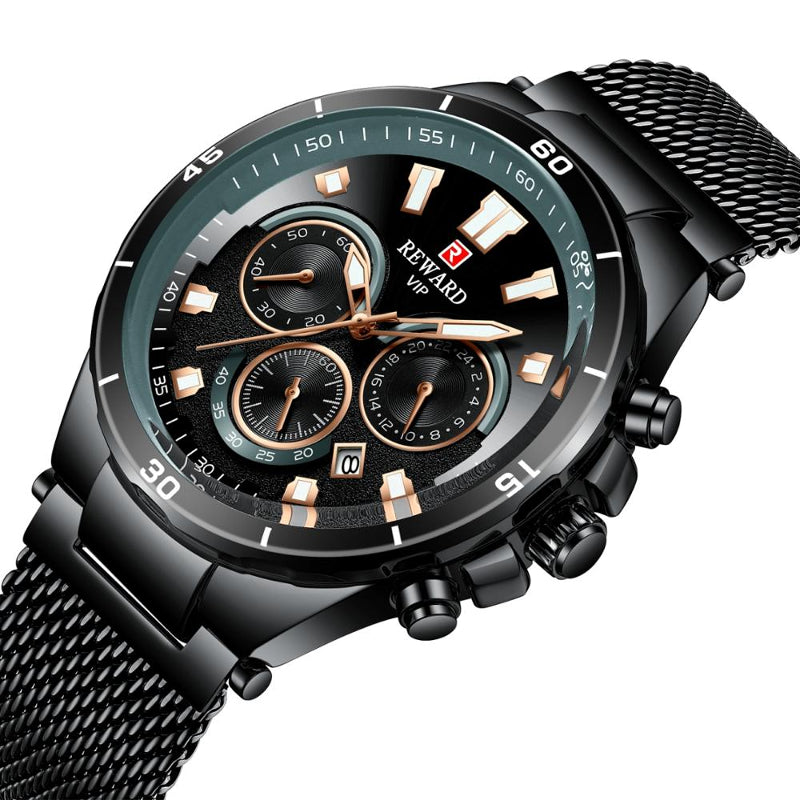 REWARD RD82003M Fashion Sport Waterproof Chronograph Luminous Display Men Hardlex Glass Quartz Watch