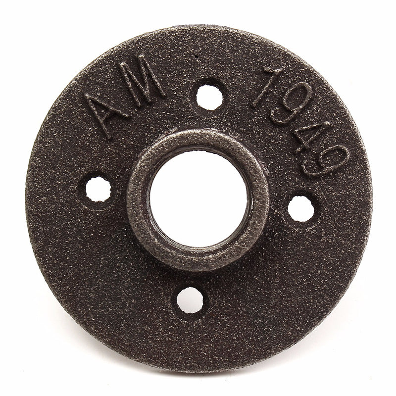 2pcs 3/4 Inch Black Malleable Iron Floor Flange Fitting Pipe NPT Antique Wall Flange Seat
