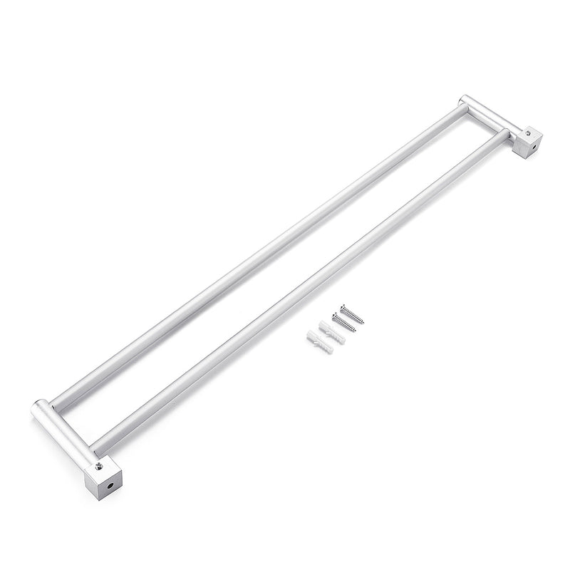 Bathroom Double Towel Holder Rail Rack 2 Bar 60cm Stainless Steel Hanger Wall Mount