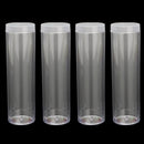 10Pcs/Set 25mm Round Clear Plastic Coin Tube Coin Holder Container for Quarter Dollar Storage Tube Screw
