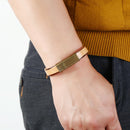 Simple Wild Leather Smooth Personality Lettering Stainless Steel Men's Bracelet