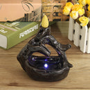 LED Light Buddhist Ceramic Backflow Censer Burner Holder with 5 Incense Cones