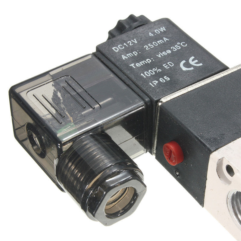 4V230C-08 DC 12V Double Head 3 Position 5 Way Pneumatic Solenoid Valve