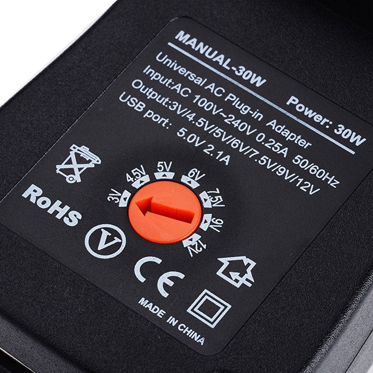 30W 3-12V Regulated Universal Power Adpapter Multi-function Switching Power Supply Power Supply Adapter AC to DC with 6 connectors