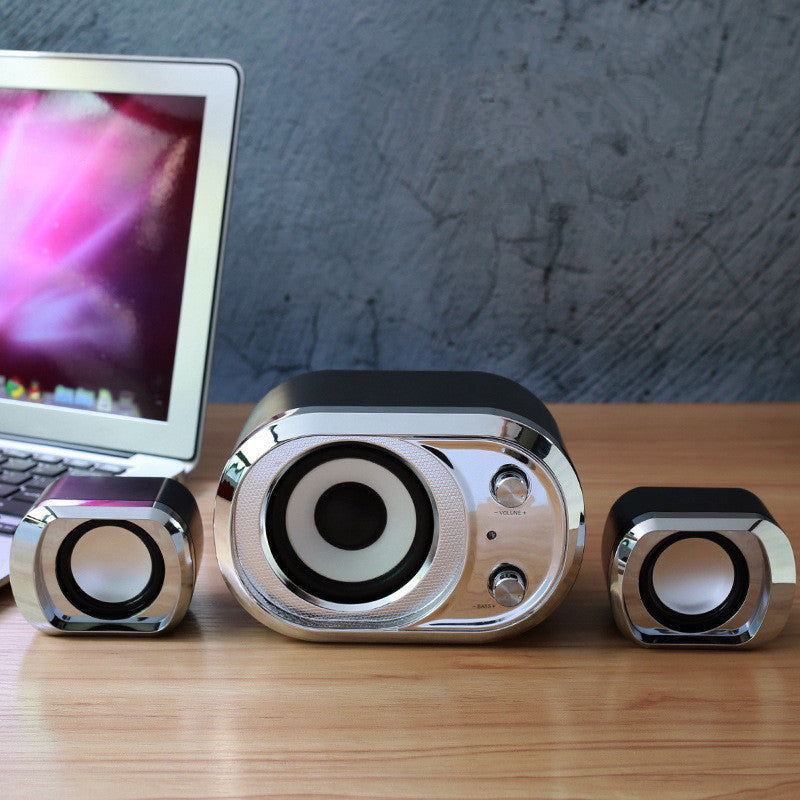 3 in 1 Computer Speakers USB Power Bass Stereo Subwoofer Speaker for Phone Computer Laptop PC