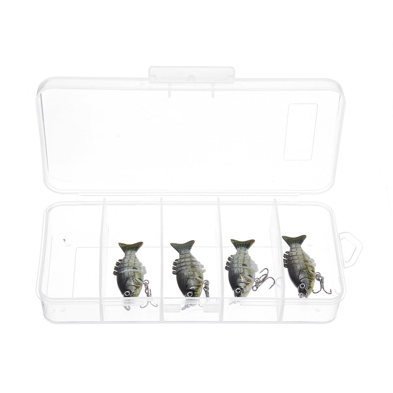 ZANLURE 4Piece /Box 2"/0.1oz Multi Jointed Fishing Lure Hard Baits Lifelike 6 Segments Swimbait Crankbaits