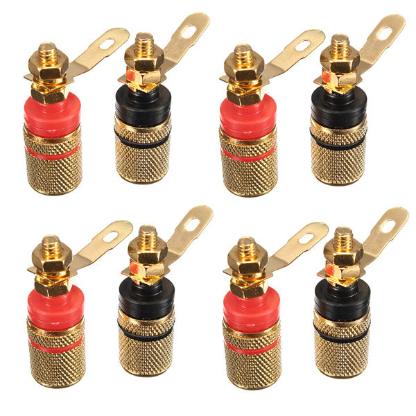 6X2Pcs Speaker Terminal Binding Post Banana Plug Socket Connector