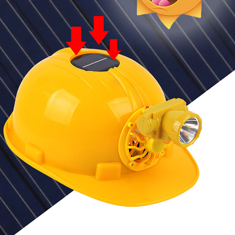Construction Hard Hat Safety Protect Work Helmet with Solar Powered Cooling Fan
