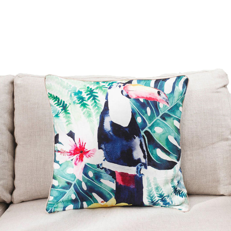 COMO LIVING Tropical Rainforest Hand-painted Pillow Cotton Cushion Flowers Floral Pillow For Sofa Chair