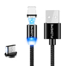FLOVEME Type C LED Magnetic Braided Fast Charging Data Cable 2m For Oneplus 6t Xiaomi Mi 8 S9