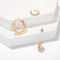 Trendy Moon Star Stud Earrings Kit Rhinestone Alloy Earring Set Women Jewelry