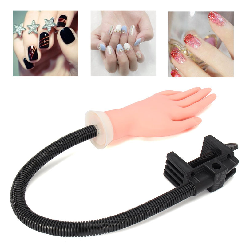 Adjustable Training Hand Model Flexible Nail Art Practice Finger Trainer 500 Piece Nail Tips