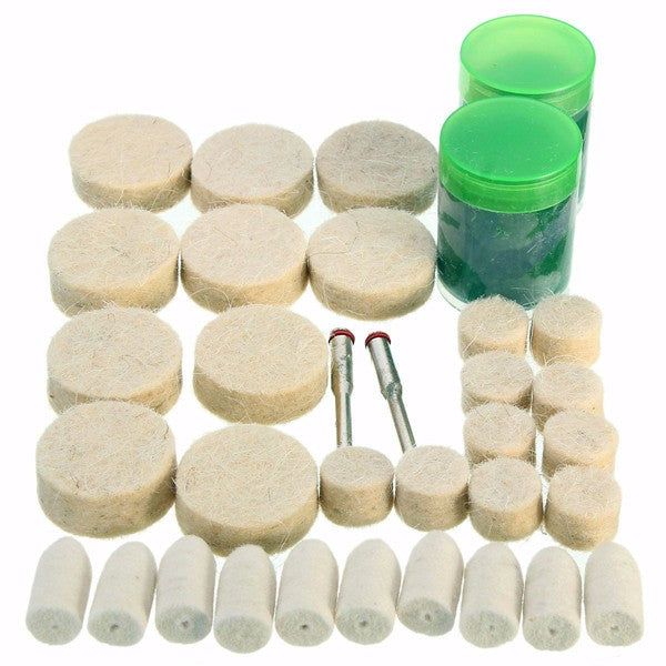 34pcs 1/8 Inch Wool Polishing Buffing Polish Wheel Kit for Dremel