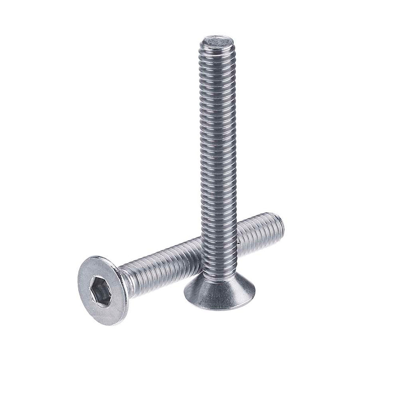 Suleve M6SH1 100Pcs M6 304 Stainless Steel Hex Socket Flat Head Screw Bolts Assortment Set