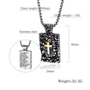 Retro Hip Hop Stainless Steel Titanium Steel Square Pendant Cross Men's Necklace