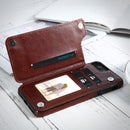 KISSCASE Retro PU Leather Card Slots Bracket Protective Case for iPhone XS/X 7/8 Plus 6/6s Plus