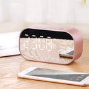 LED Mirror Digital Alarm Clock Portable Wireless bluetooth Speakers MP3 FM Radio Large Time Temperature Display Home Decor Clock
