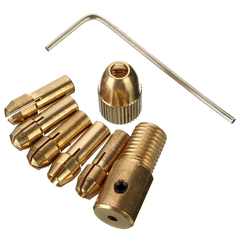 8pcs 0.5-3mm Micro Twist Drill Chuck Set Small Electric Drill Bit Collet with Allen wrench