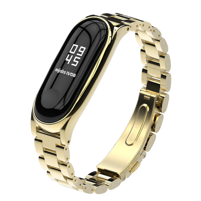 Mijobs Replacement Strap Metal Screwless Stainless Steel Wristband for Mi Band 3
