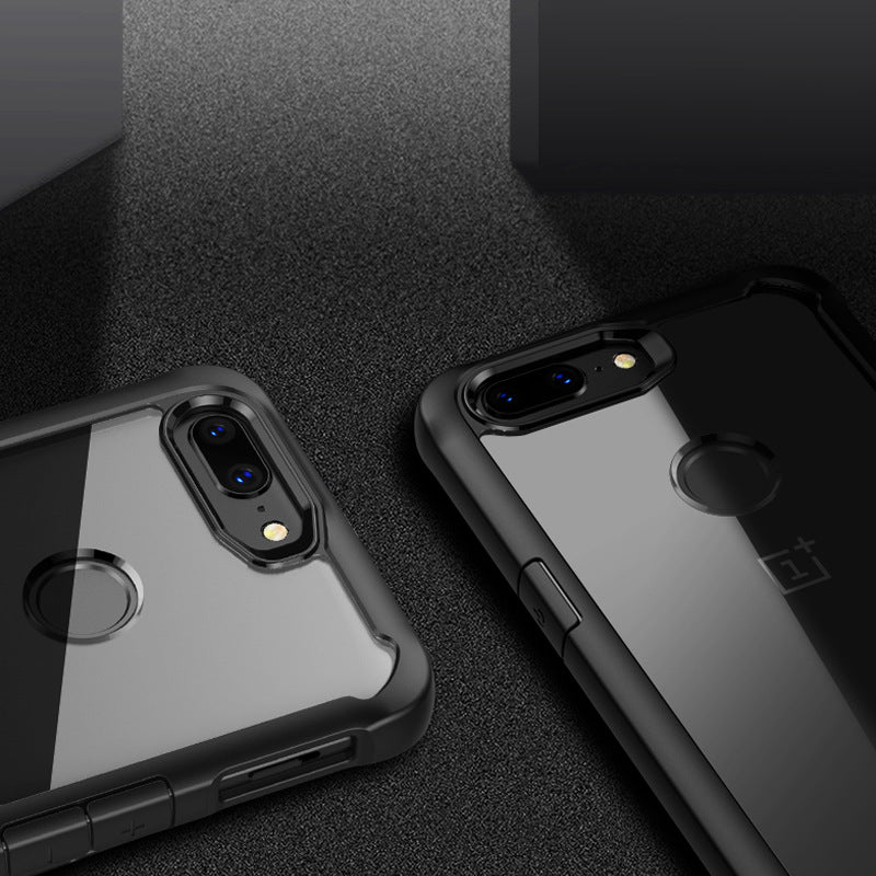 Bakeey Luxury Transparent Anti Fingerprint Soft Silicone Acrylic Back Protective Case For OnePlus 5T