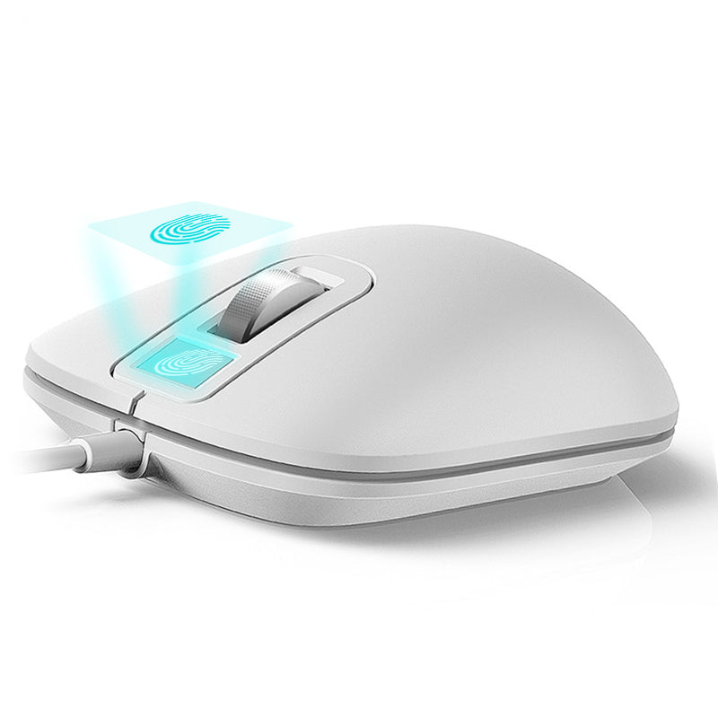 Jesis J1 Fingerprint Mouse Wired Optical Ergonomic Gaming Work Mouse Protect-Privacy Office Mice