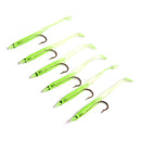 LEO 4 to10 Pcs Luminous Fishing Lure Bait Silica Gel Carbon Hooks Night Light Fishing Tackle