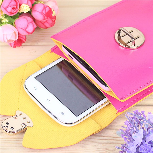 Universal Woman Double Layer Wallet Case Phone Bag Mobile Package for under 5.8-inch Phone
