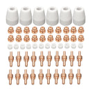 58Pcs Plasma Cutter Consumables Air Plasma Cutter Welding Torch Electrode Nozzle Shield Cup Consumables Kit