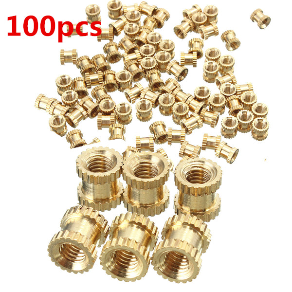 Suleve M3BN2 100pcs M3x5x5mm Metric Threaded Brass Knurl Round Insert Nuts